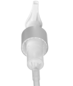 Matte Silver Collar Saddle Head Lotion Pump 24/410 with 2.5cc output and 10" dip tube. Buy direct and save!